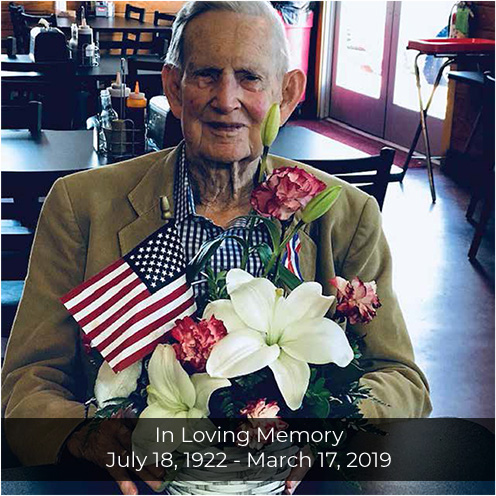 A picture of James Howell with the subtext: In loving memory July 18,1922 - March 17,2019