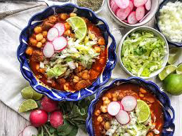 Two bowls of posole