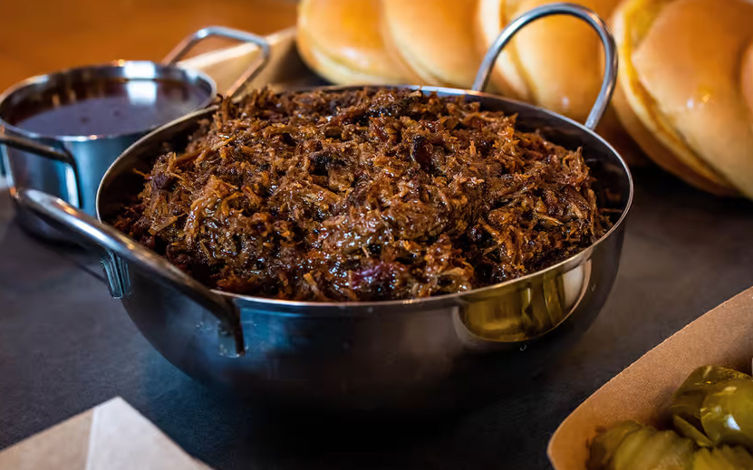 chopped brisket in a dish