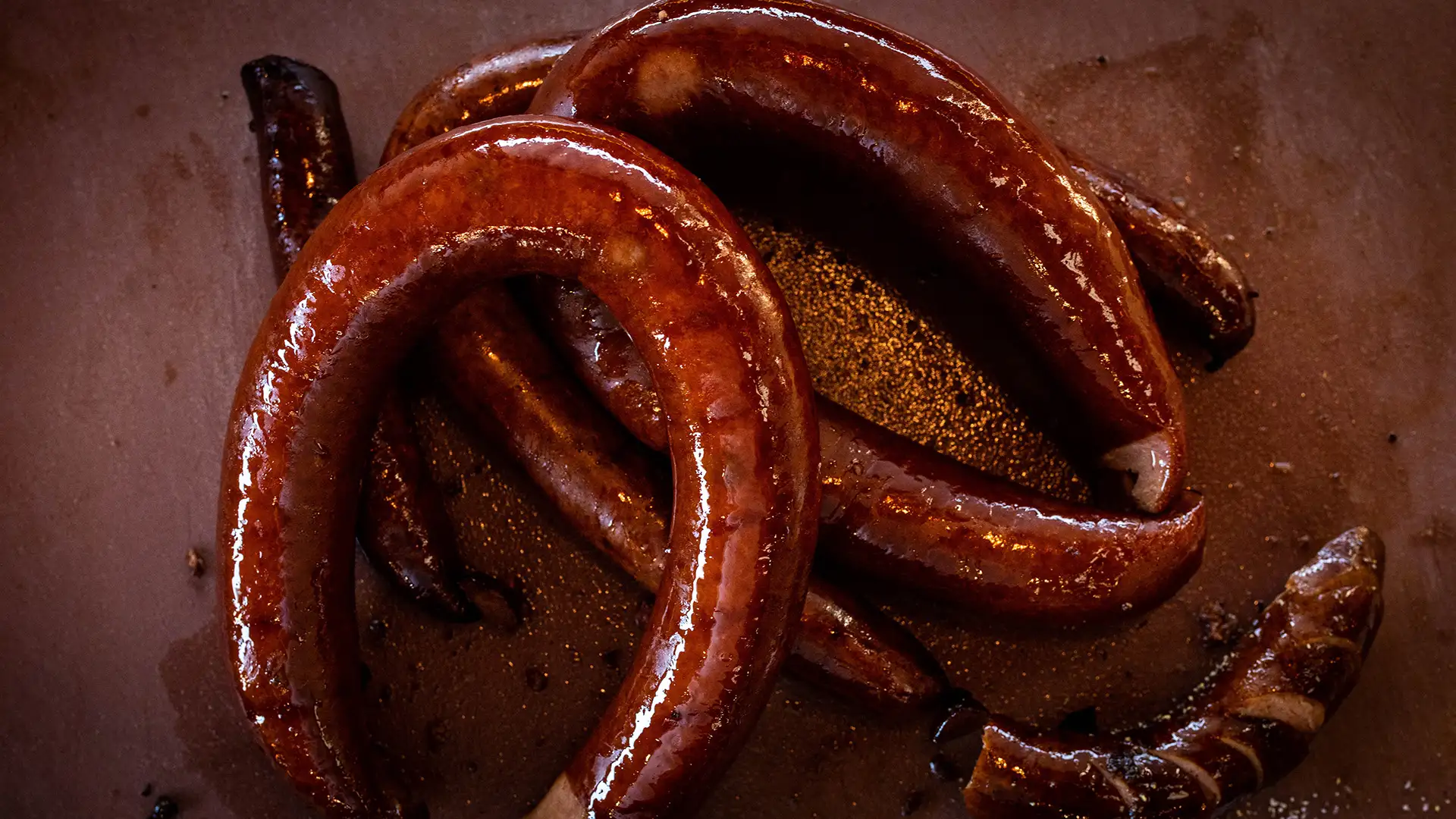 Sausage on butcher paper